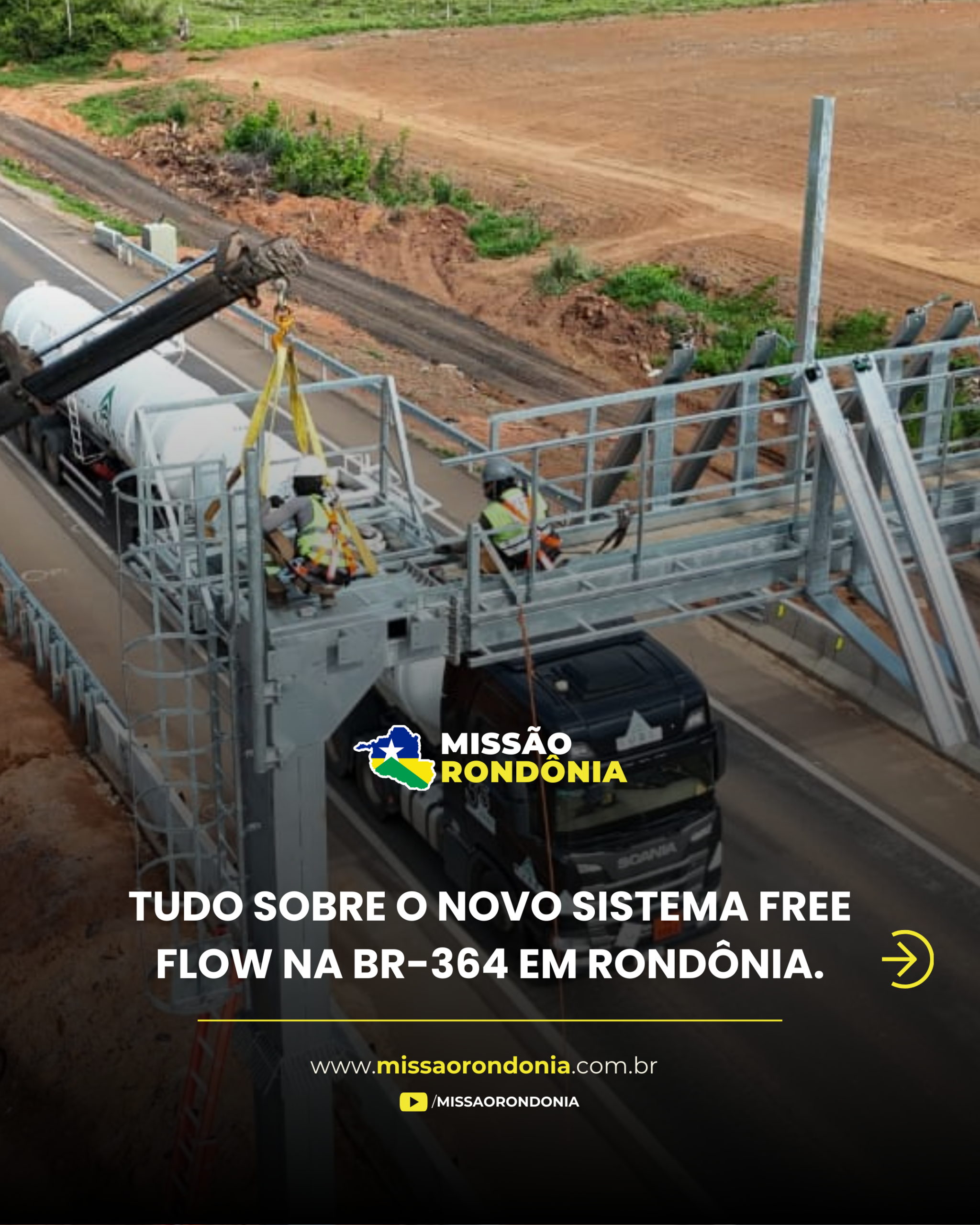 BR-364: Cobrança de pedágio eletrônico Free Flow começa em 12 de janeiro; veja valores e como pagar
